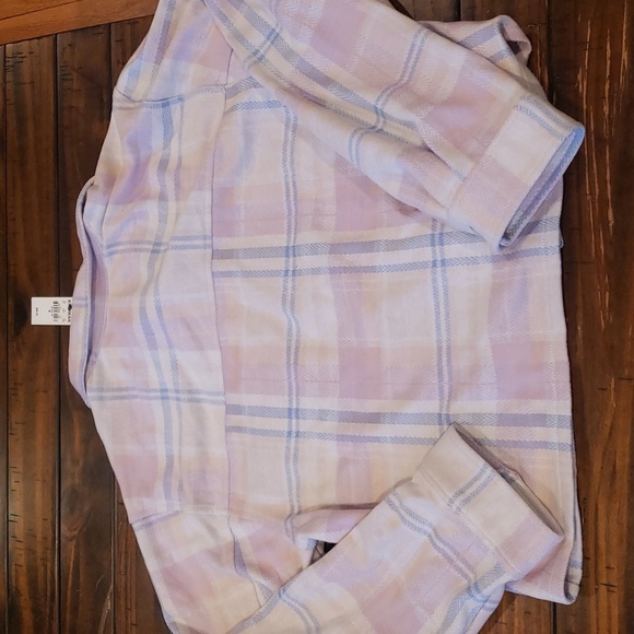 Express plaid Flannel shirt jacket crop - Picture 7 of 7